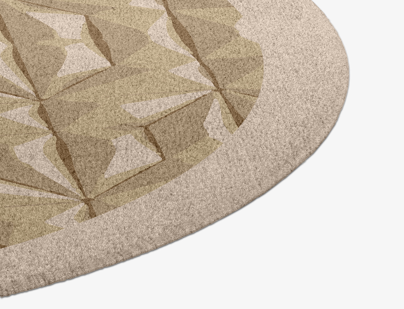 Tsuru Origami Round Hand Knotted Tibetan Wool Custom Rug by Rug Artisan