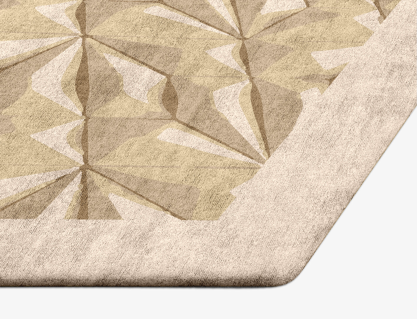 Tsuru Origami Hexagon Hand Tufted Bamboo Silk Custom Rug by Rug Artisan