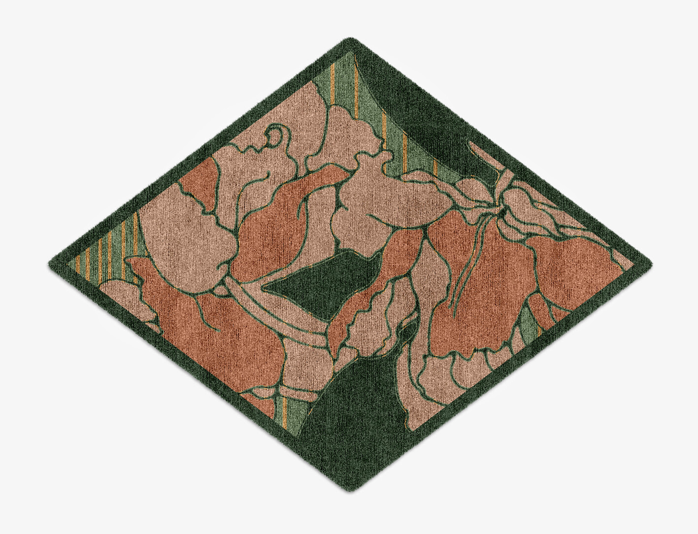 Tulip Field of Flowers Diamond Hand Knotted Bamboo Silk Custom Rug by Rug Artisan