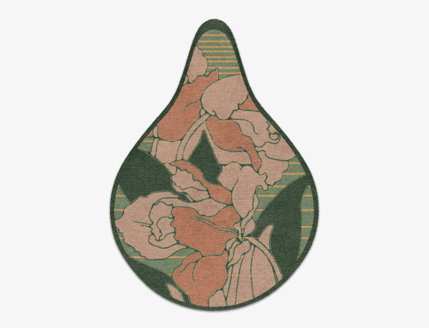 Tulip Field of Flowers Drop Hand Knotted Tibetan Wool Custom Rug by Rug Artisan