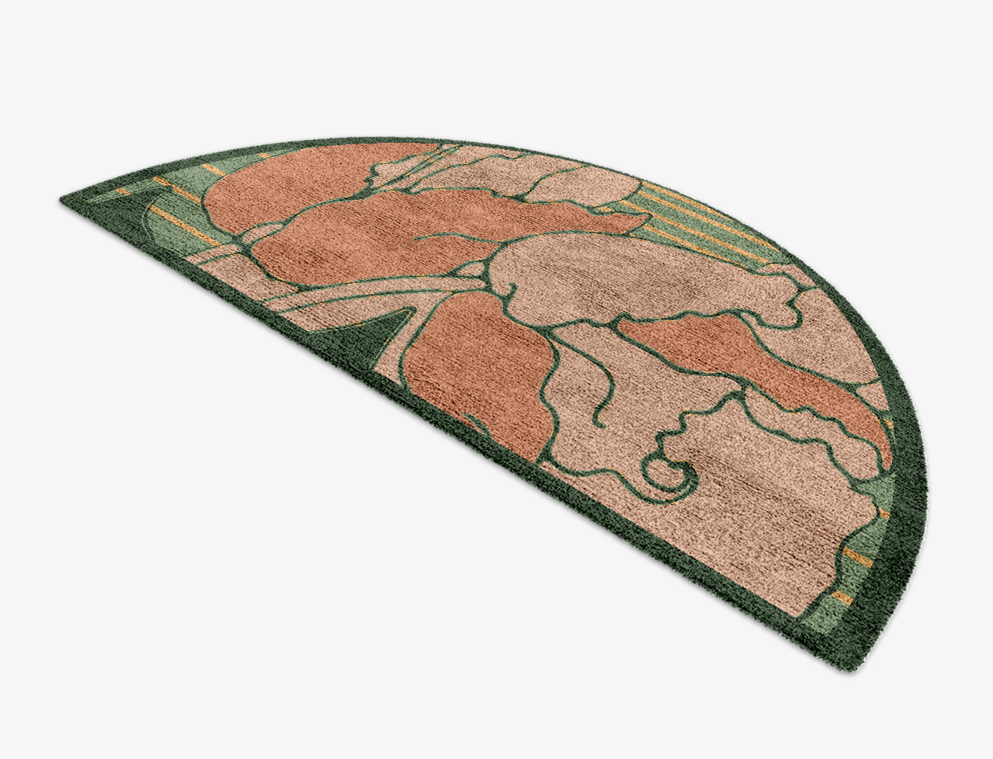 Tulip Field of Flowers Halfmoon Hand Knotted Bamboo Silk Custom Rug by Rug Artisan