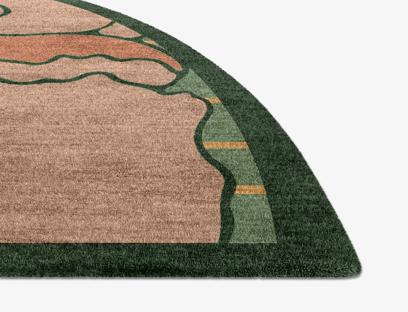Tulip Field of Flowers Halfmoon Hand Knotted Bamboo Silk Custom Rug by Rug Artisan