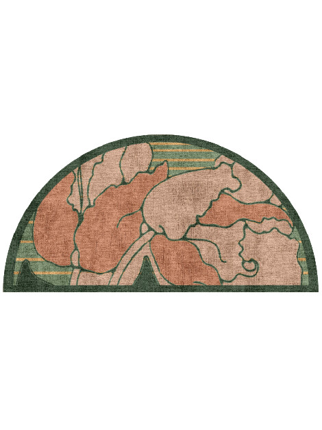 Tulip Halfmoon Hand Knotted Bamboo Silk custom handmade rug