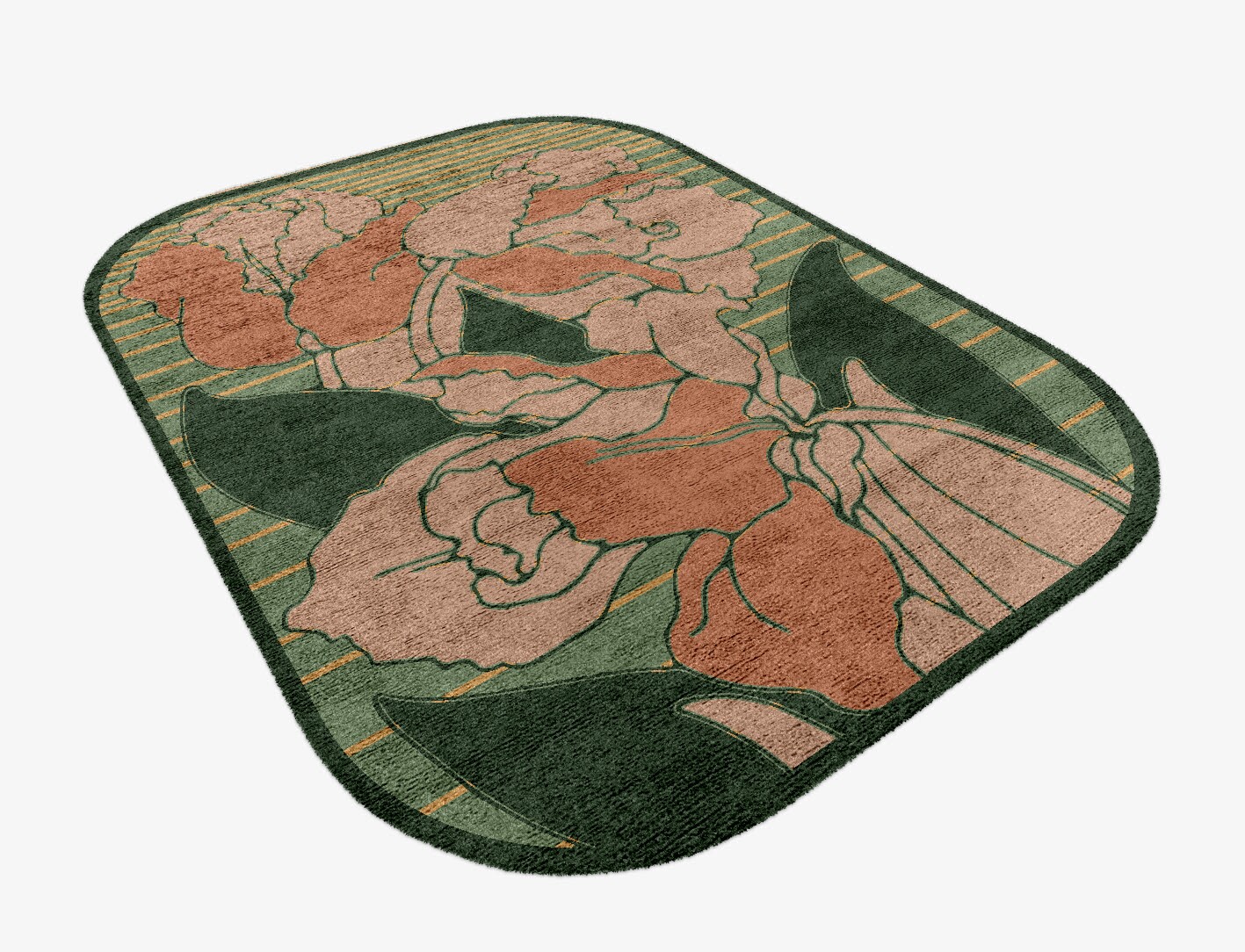 Tulip Field of Flowers Oblong Hand Knotted Bamboo Silk Custom Rug by Rug Artisan