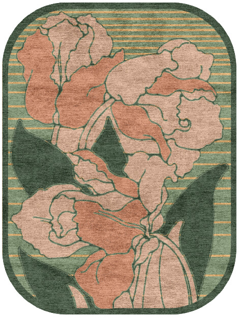 Tulip Oblong Hand Knotted Bamboo Silk custom handmade rug