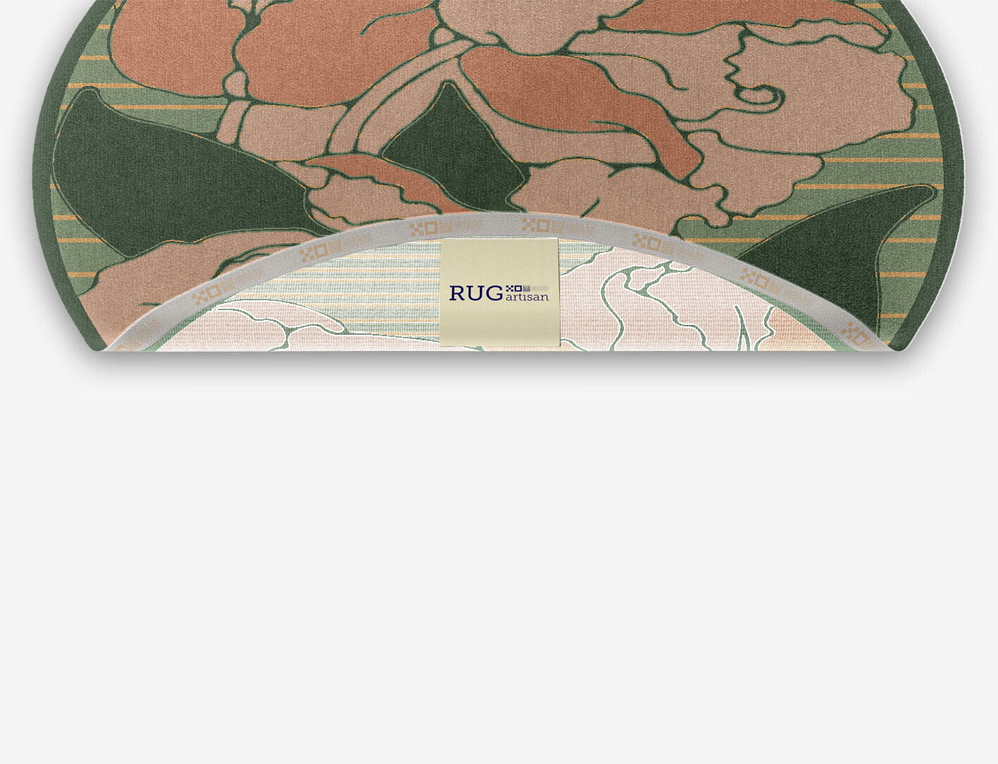 Tulip Field of Flowers Oval Hand Knotted Tibetan Wool Custom Rug by Rug Artisan