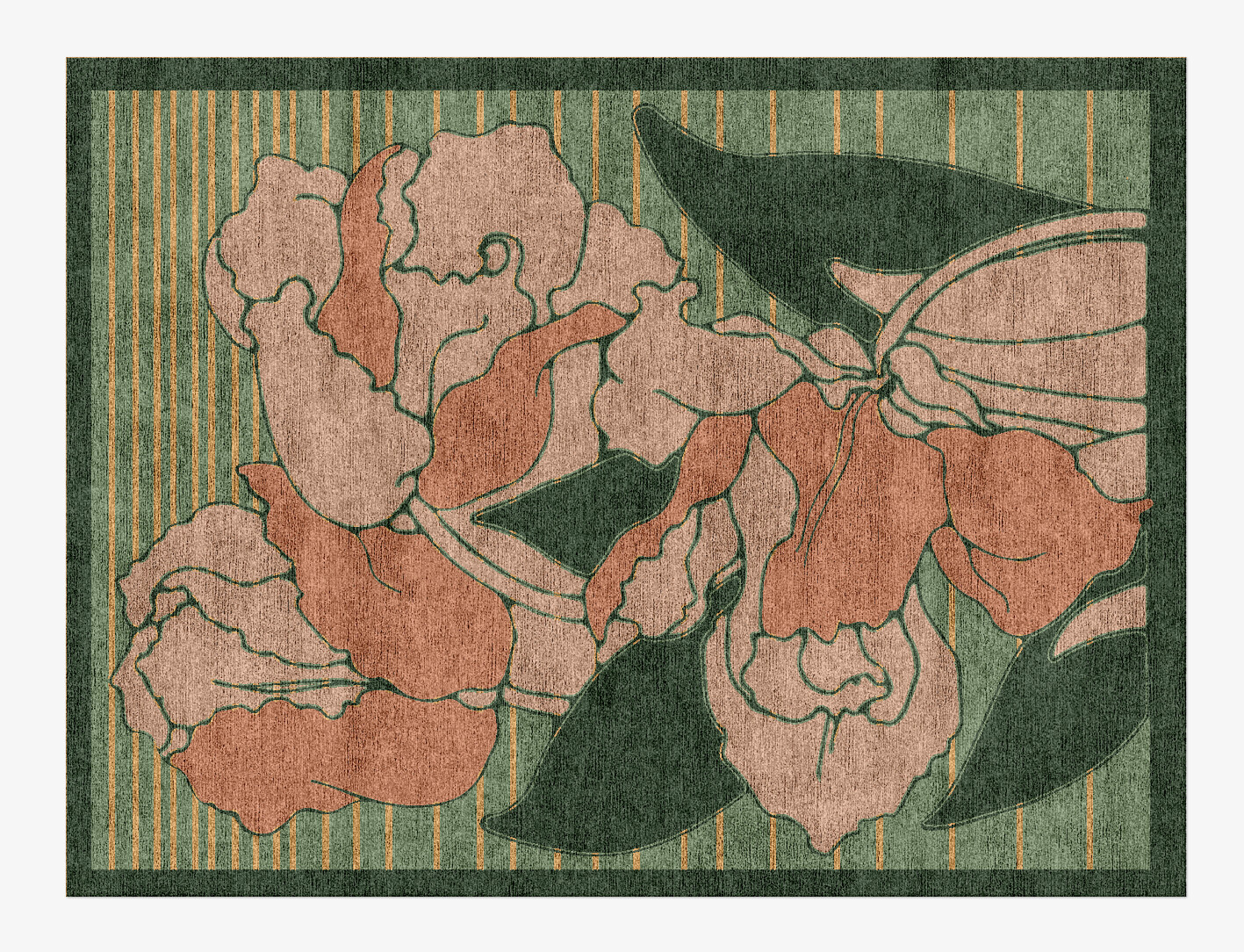 Tulip Field of Flowers Rectangle Hand Knotted Bamboo Silk Custom Rug by Rug Artisan