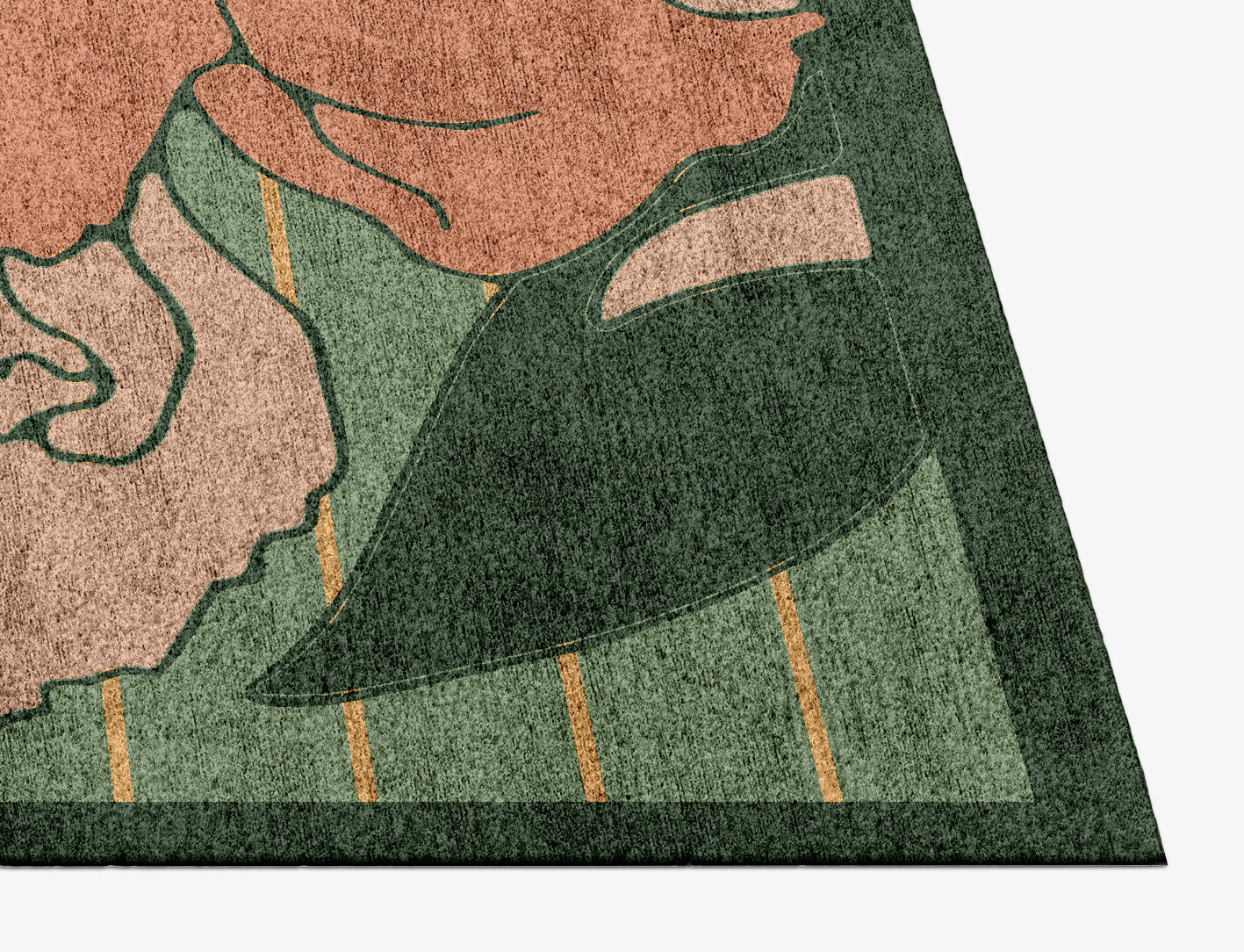 Tulip Field of Flowers Rectangle Hand Knotted Bamboo Silk Custom Rug by Rug Artisan