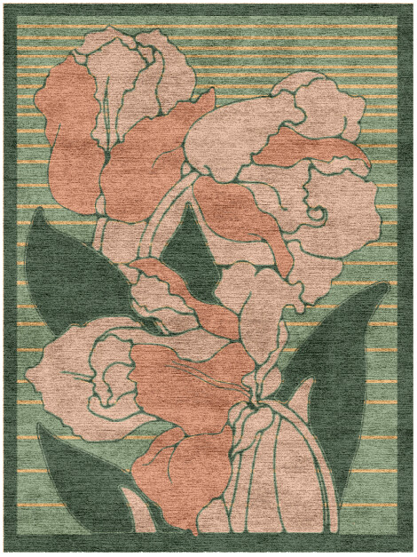 Tulip Rectangle Hand Knotted Bamboo Silk custom handmade rug
