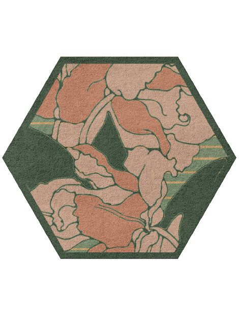 Tulip Hexagon Hand Tufted Pure Wool custom handmade rug