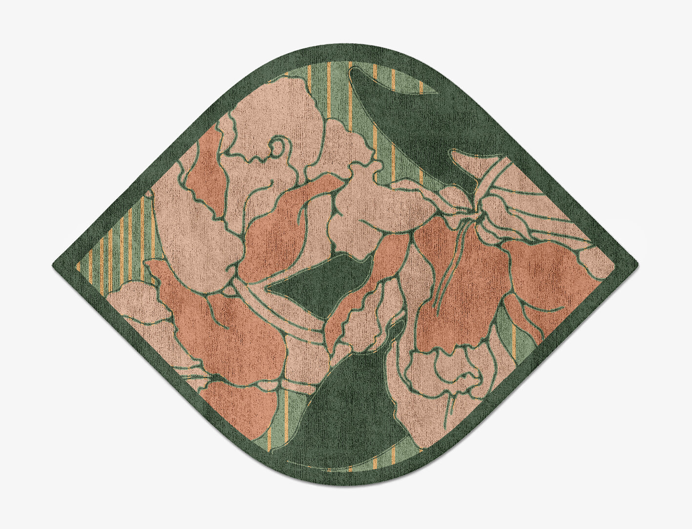 Tulip Field of Flowers Ogee Hand Tufted Bamboo Silk Custom Rug by Rug Artisan