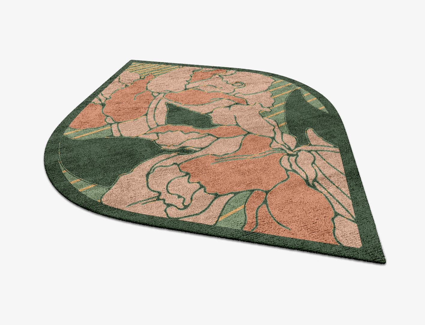Tulip Field of Flowers Ogee Hand Tufted Bamboo Silk Custom Rug by Rug Artisan