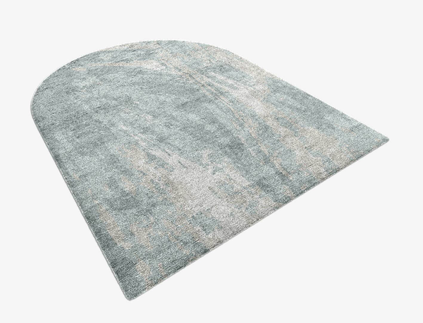 Turbulent Surface Art Arch Hand Knotted Bamboo Silk Custom Rug by Rug Artisan