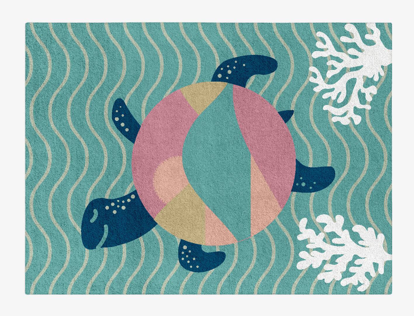 Turtle Curious Mind Rectangle Hand Tufted Pure Wool Custom Rug by Rug Artisan