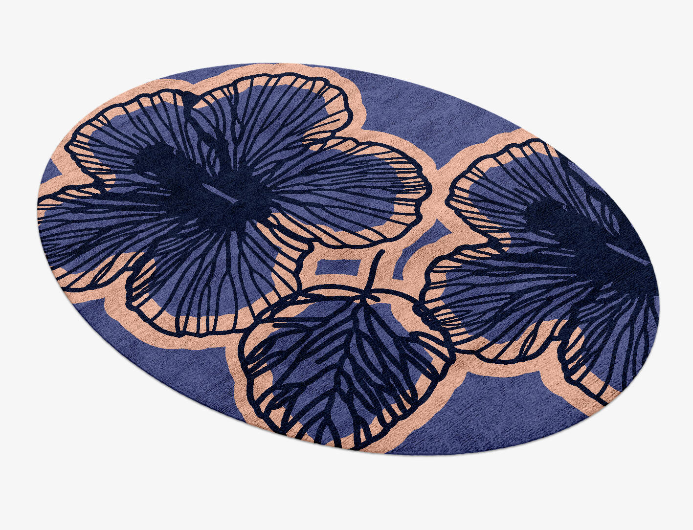 Twilight Floral Oval Hand Knotted Bamboo Silk Custom Rug by Rug Artisan