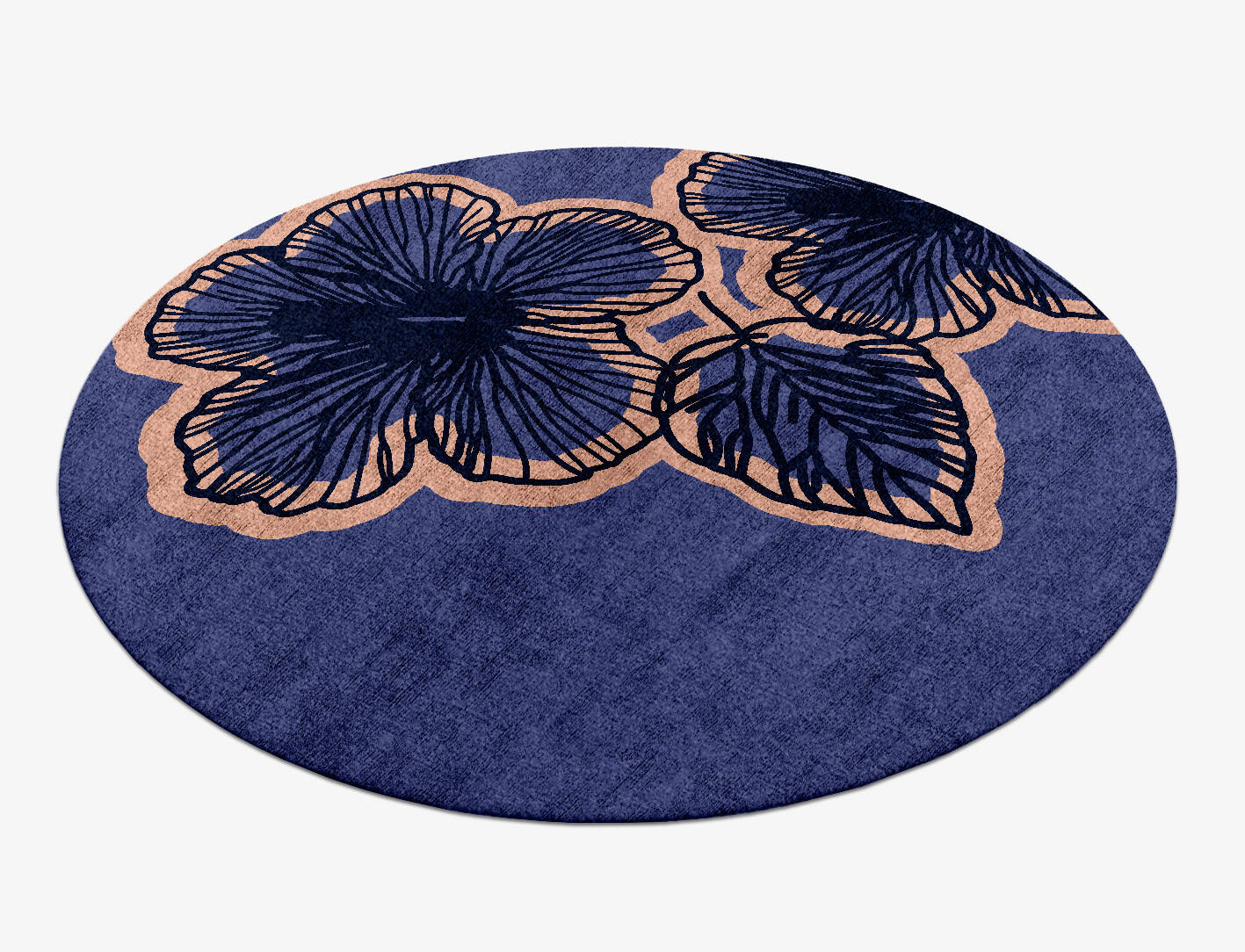 Twilight Floral Round Hand Knotted Bamboo Silk Custom Rug by Rug Artisan