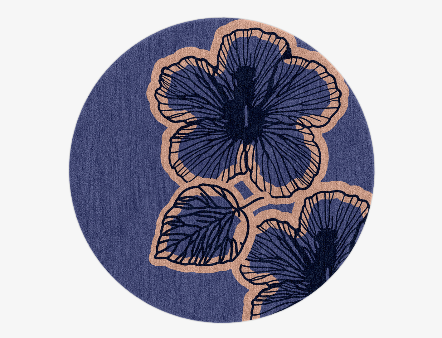 Twilight Floral Round Hand Knotted Tibetan Wool Custom Rug by Rug Artisan