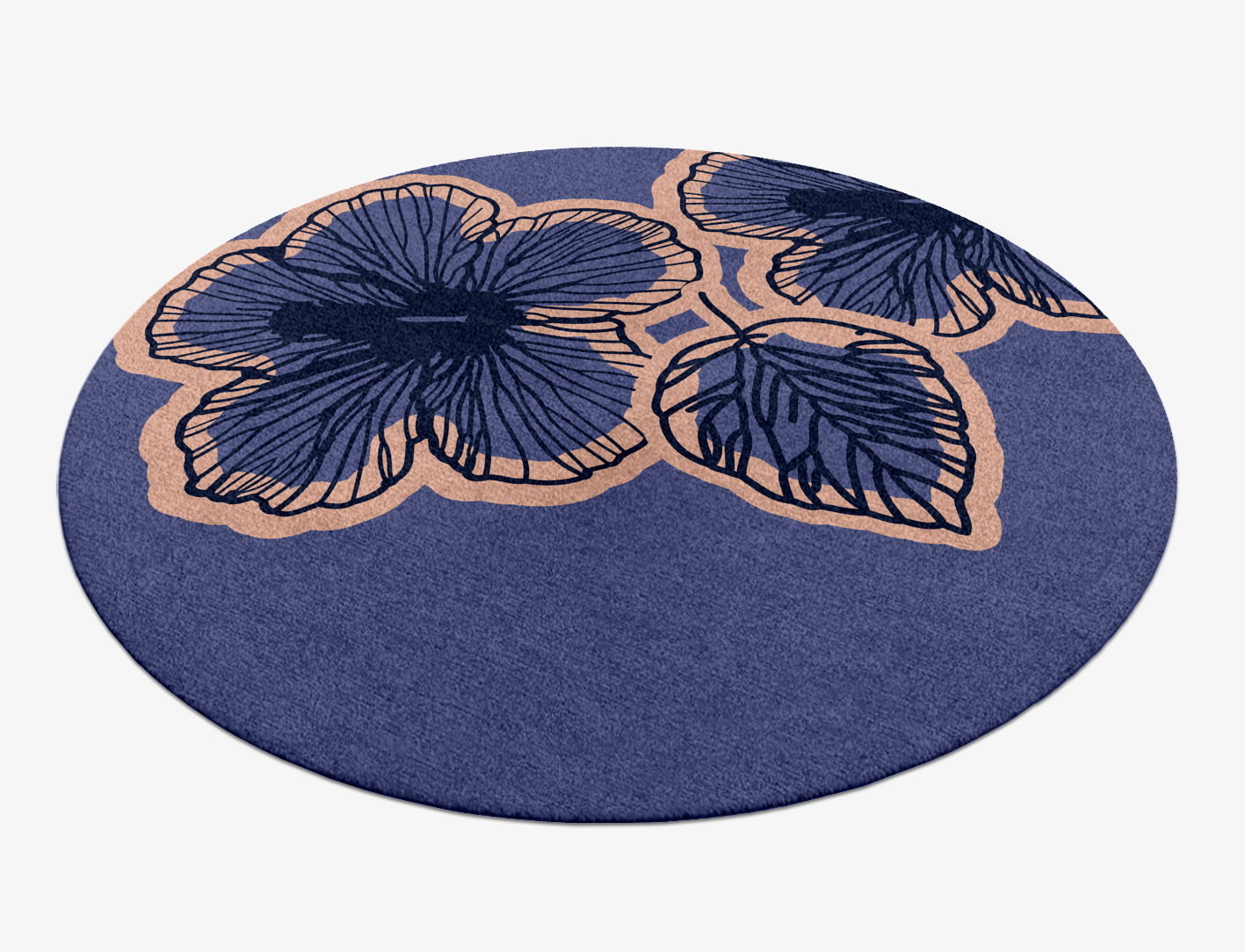 Twilight Floral Round Hand Knotted Tibetan Wool Custom Rug by Rug Artisan