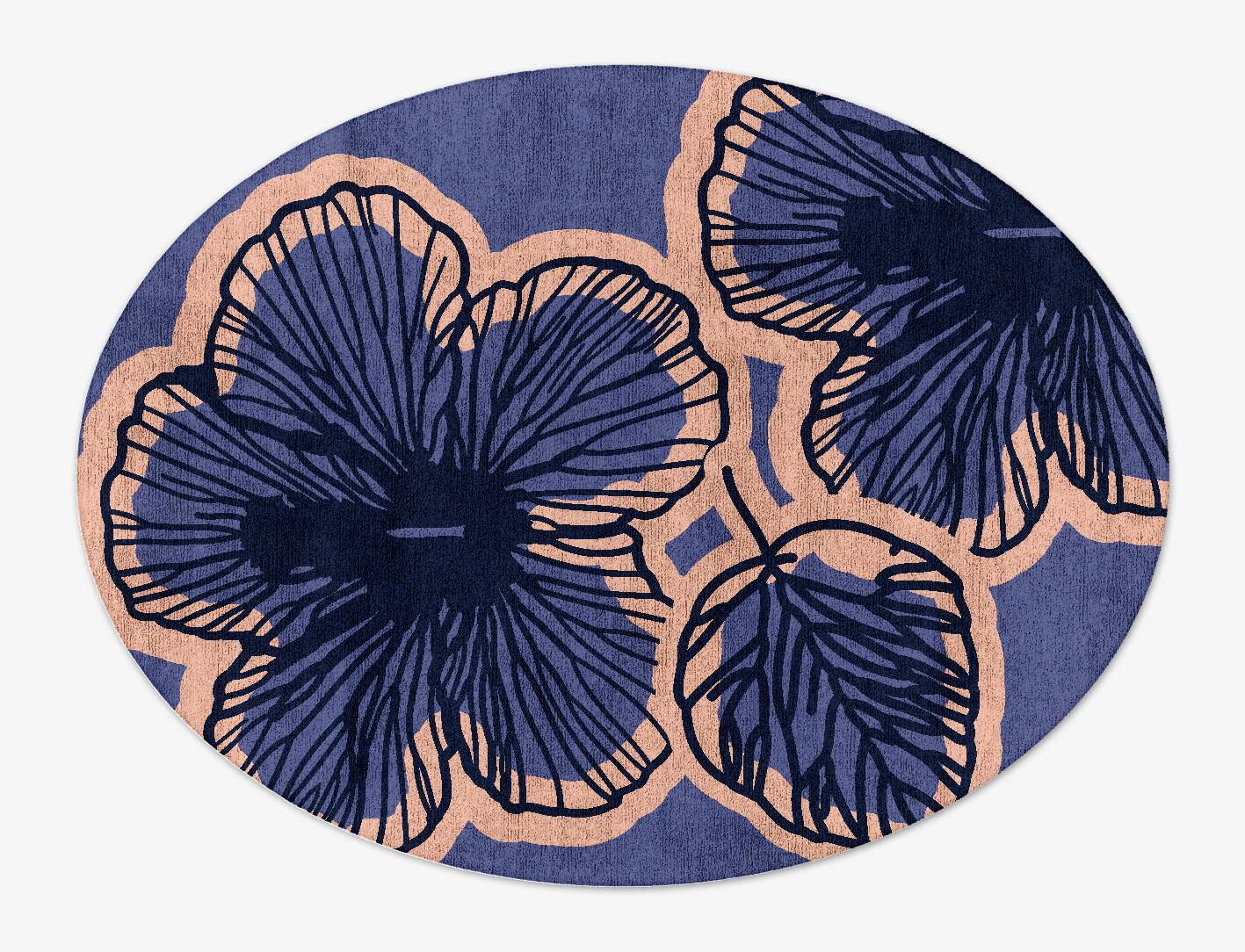 Twilight Floral Oval Hand Tufted Bamboo Silk Custom Rug by Rug Artisan