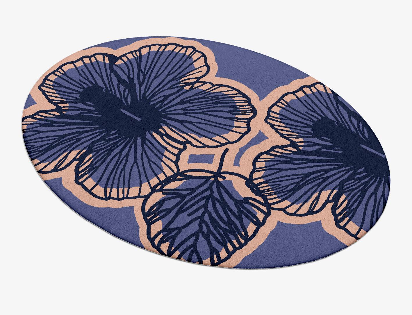 Twilight Floral Oval Hand Tufted Pure Wool Custom Rug by Rug Artisan