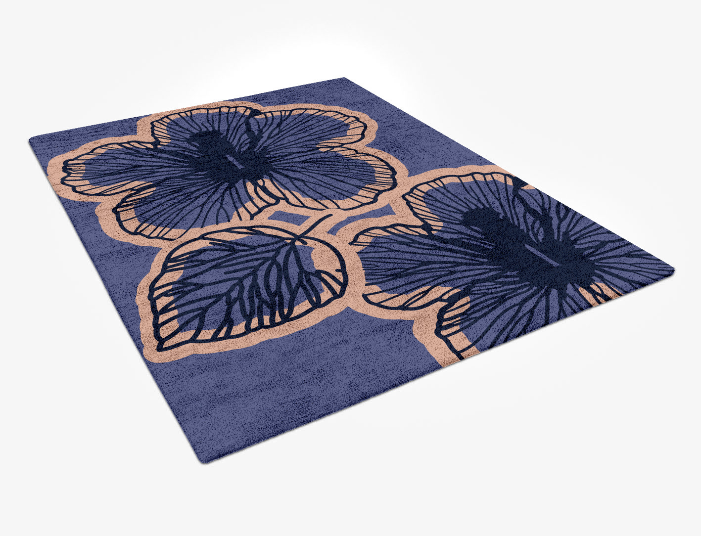 Twilight Floral Rectangle Hand Tufted Bamboo Silk Custom Rug by Rug Artisan