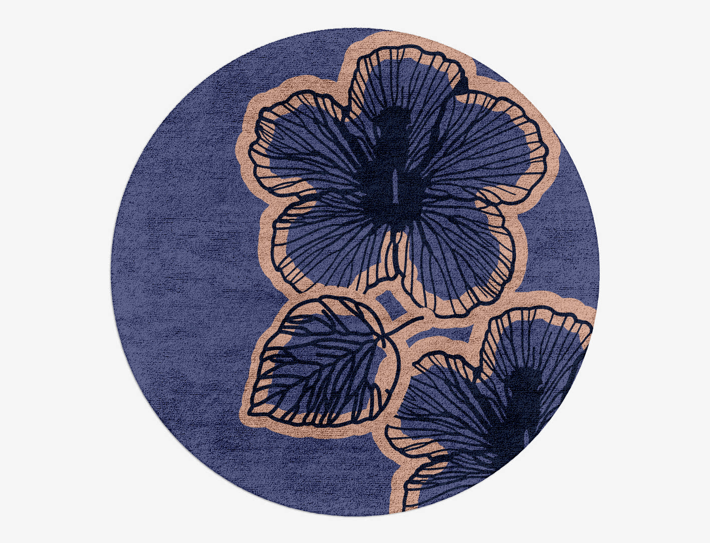 Twilight Floral Round Hand Tufted Bamboo Silk Custom Rug by Rug Artisan