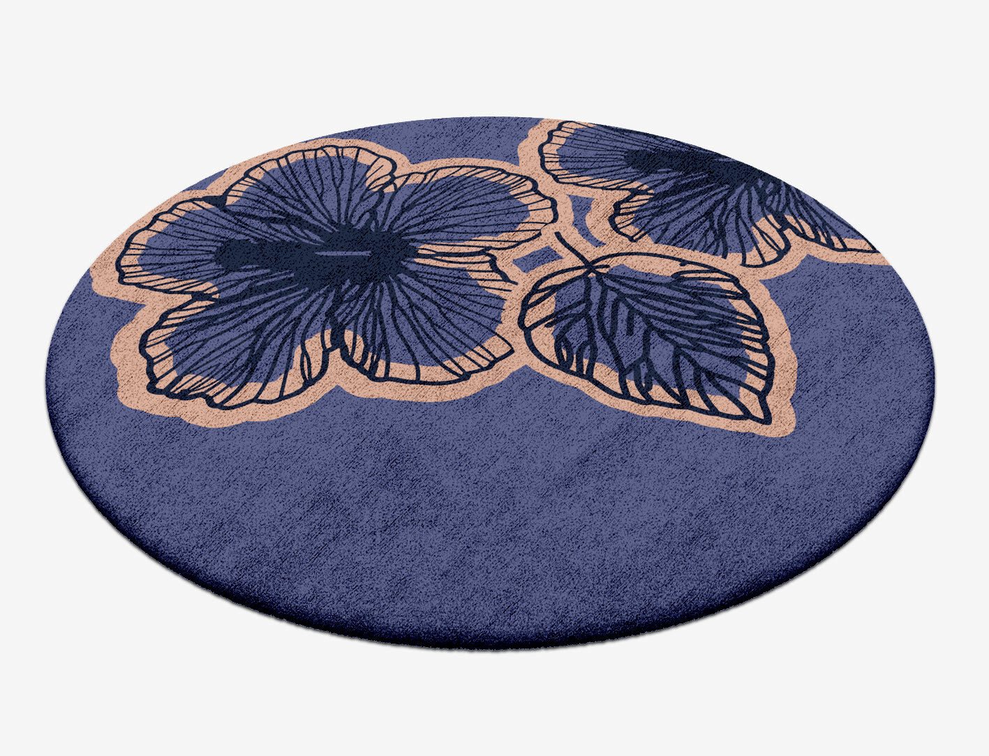 Twilight Floral Round Hand Tufted Bamboo Silk Custom Rug by Rug Artisan