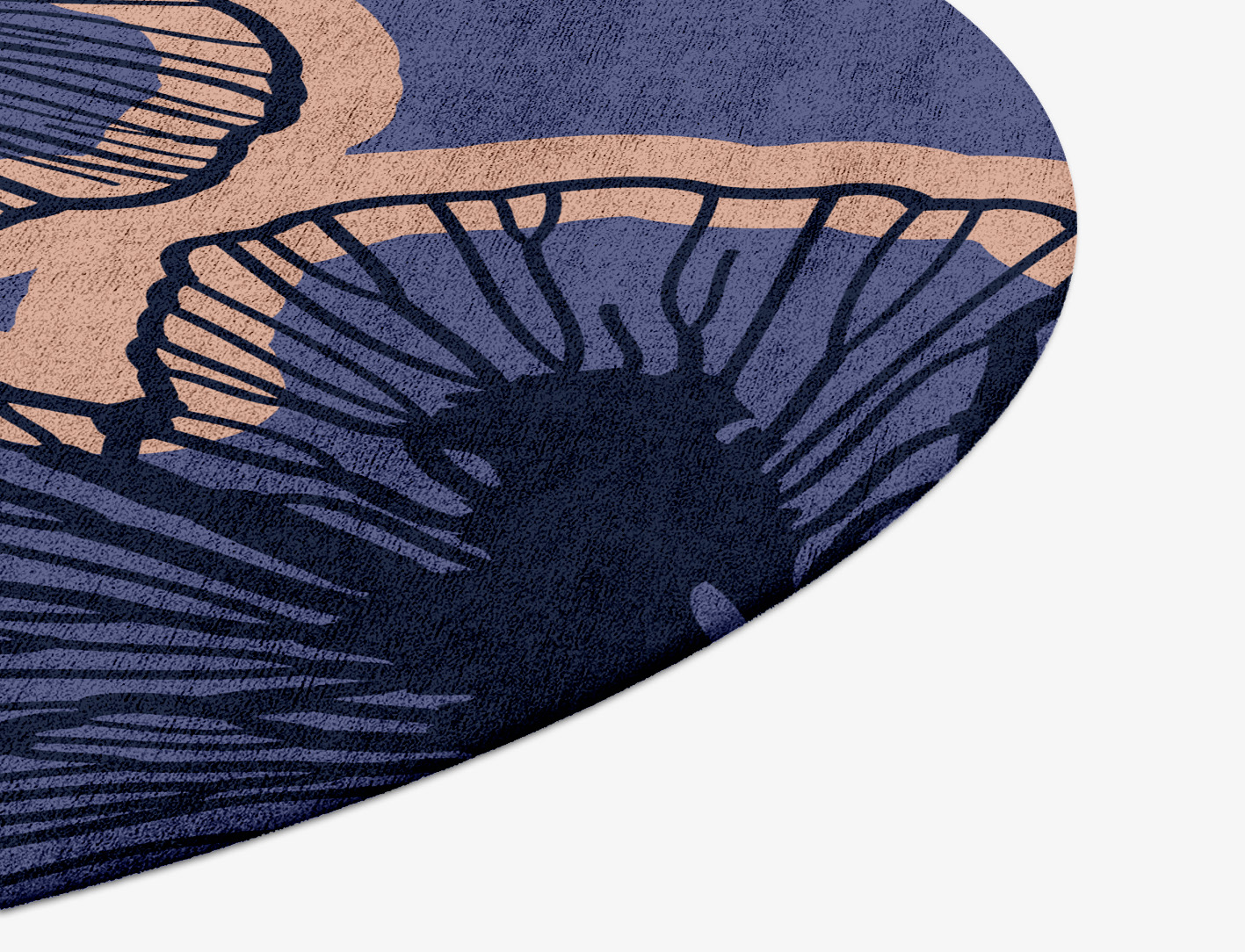 Twilight Floral Round Hand Tufted Bamboo Silk Custom Rug by Rug Artisan