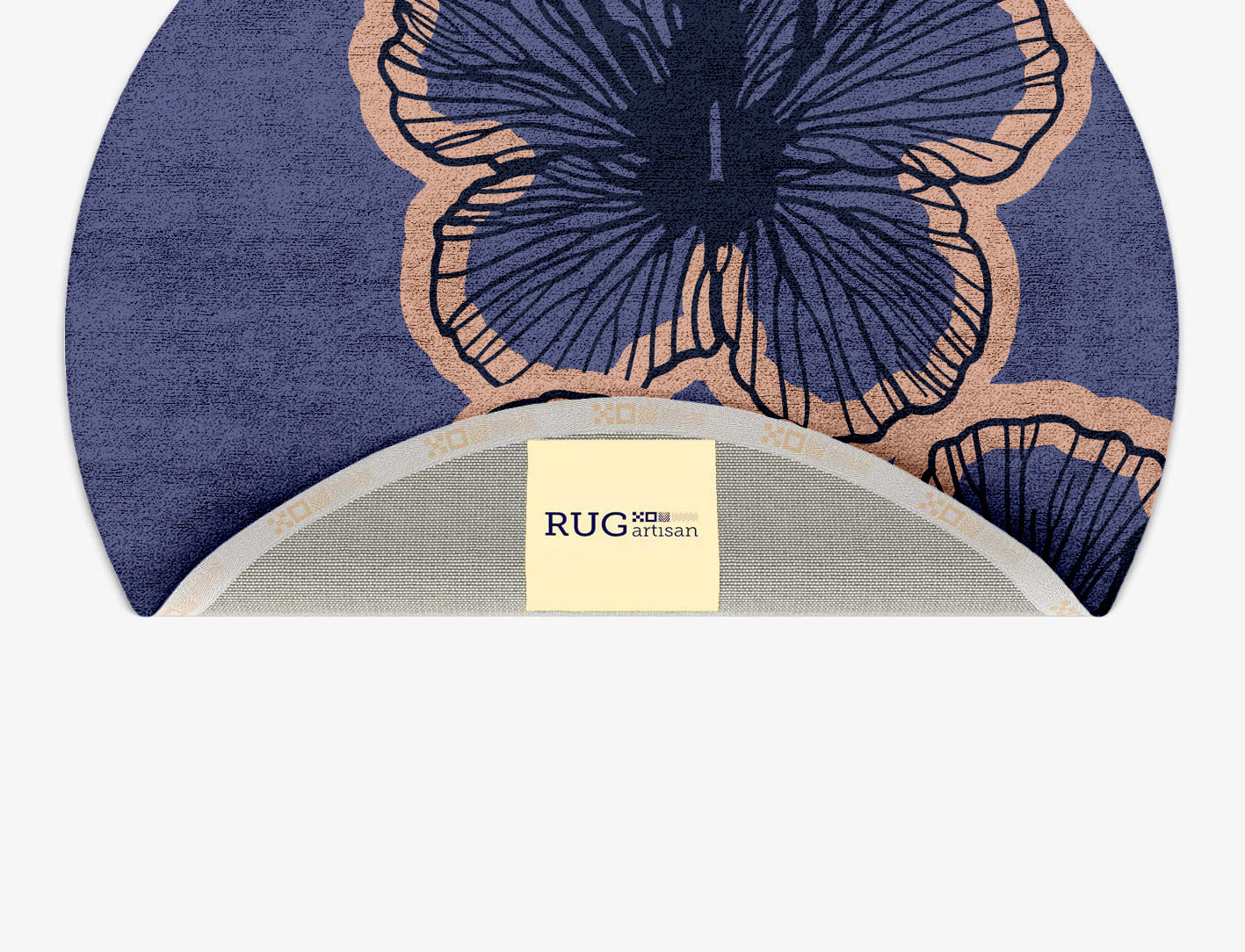 Twilight Floral Round Hand Tufted Bamboo Silk Custom Rug by Rug Artisan