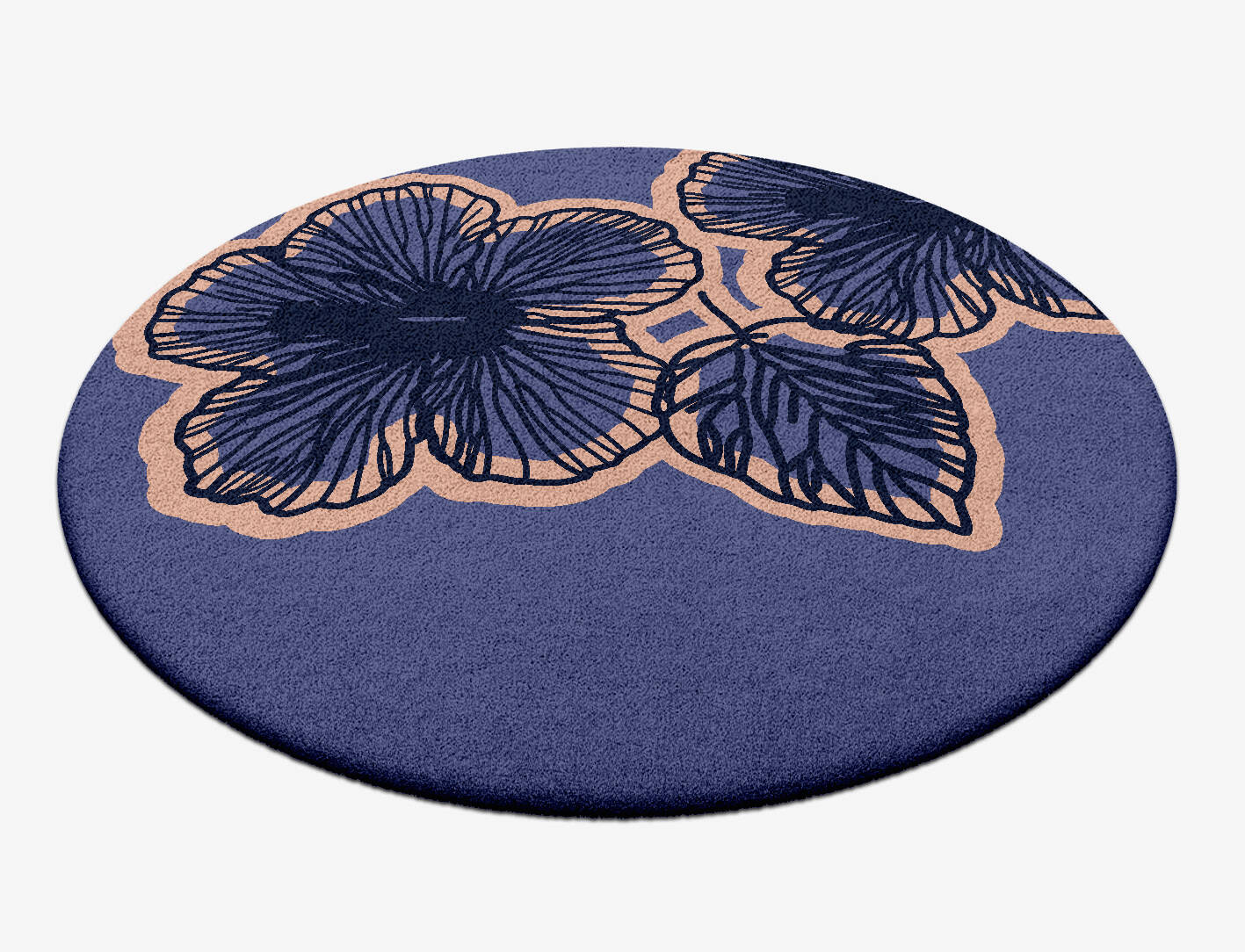 Twilight Floral Round Hand Tufted Pure Wool Custom Rug by Rug Artisan