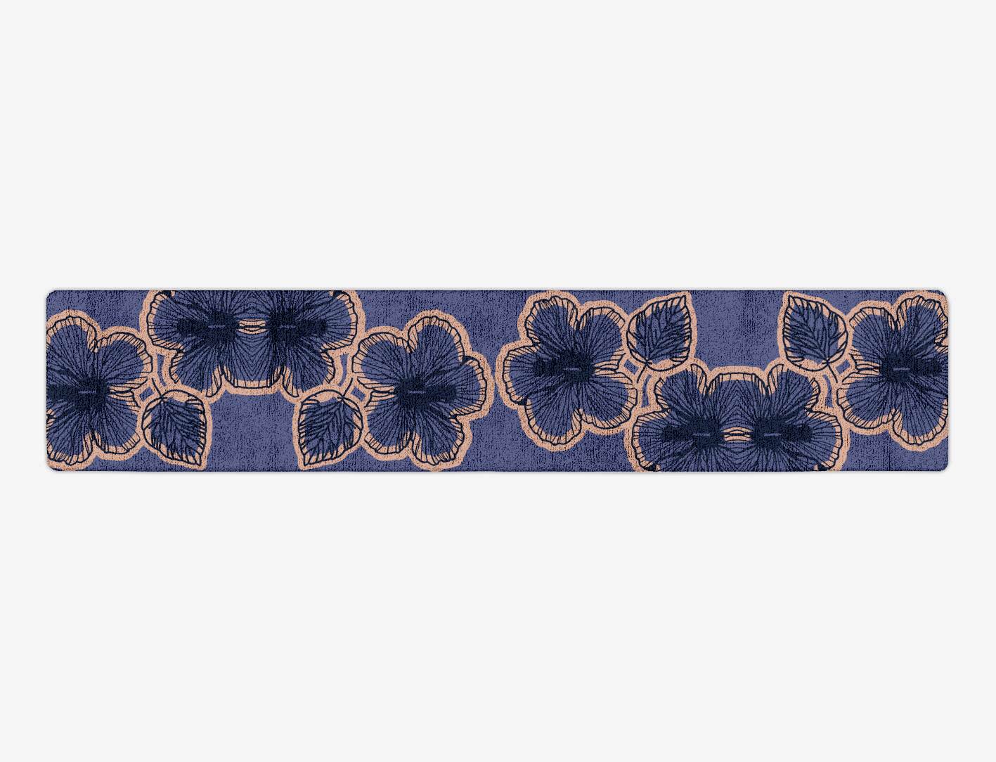 Twilight Floral Runner Hand Tufted Bamboo Silk Custom Rug by Rug Artisan