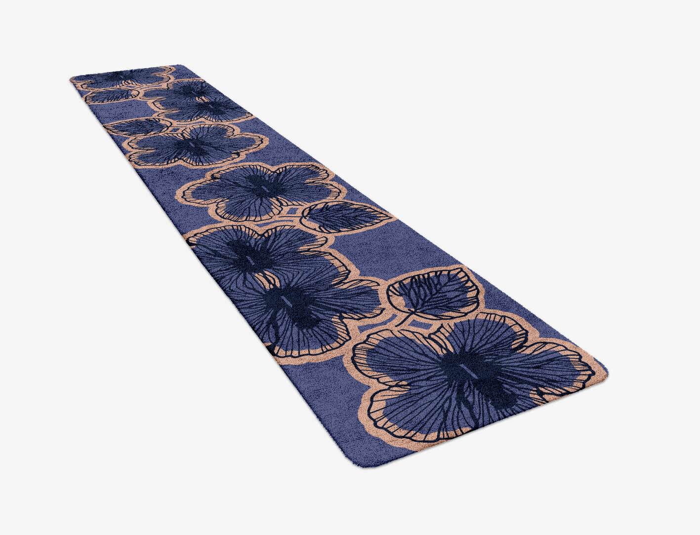 Twilight Floral Runner Hand Tufted Bamboo Silk Custom Rug by Rug Artisan