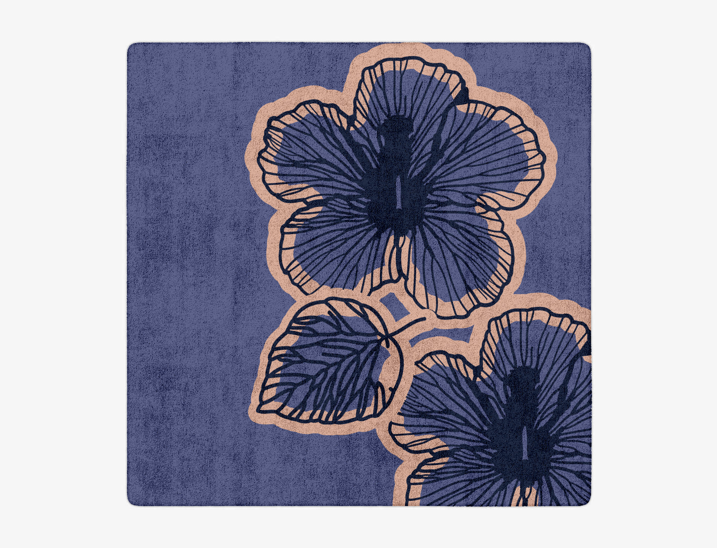 Twilight Floral Square Hand Tufted Bamboo Silk Custom Rug by Rug Artisan