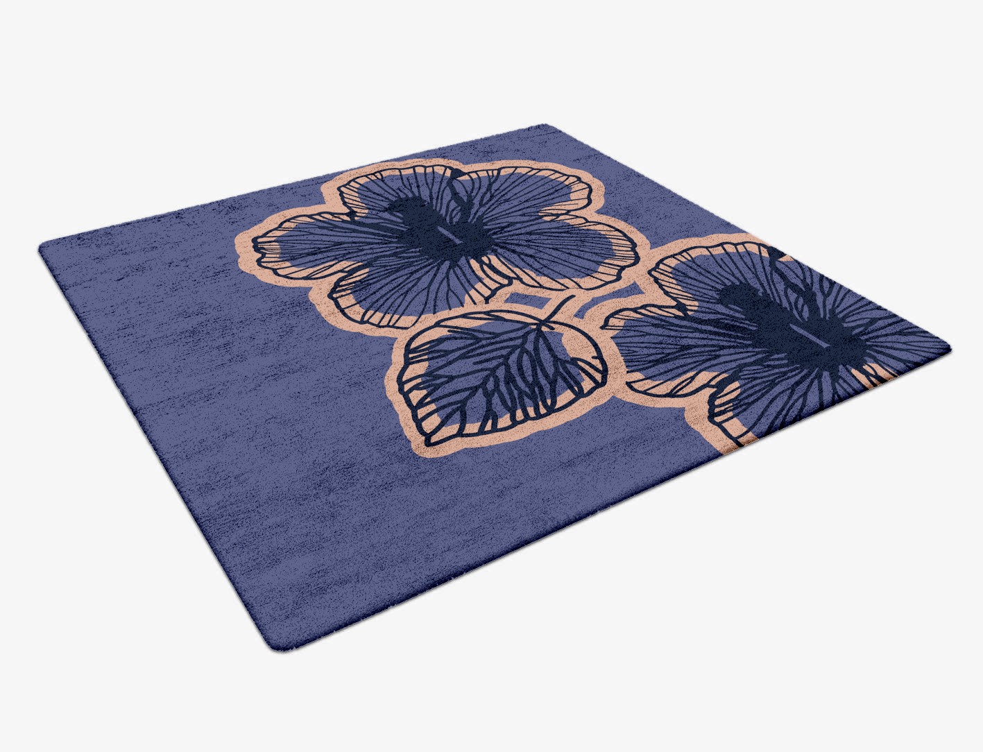 Twilight Floral Square Hand Tufted Bamboo Silk Custom Rug by Rug Artisan