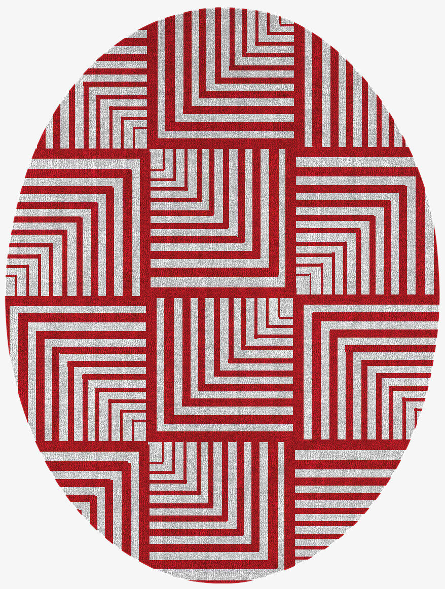 Twill Geometric Oval Flatweave New Zealand Wool Custom Rug by Rug Artisan