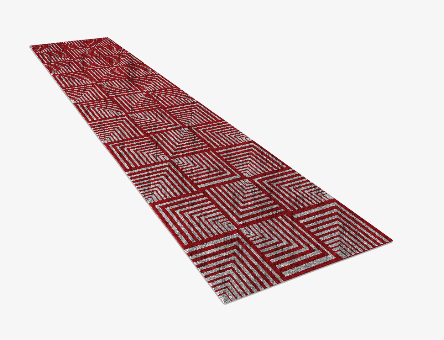 Twill Geometric Runner Flatweave Bamboo Silk Custom Rug by Rug Artisan