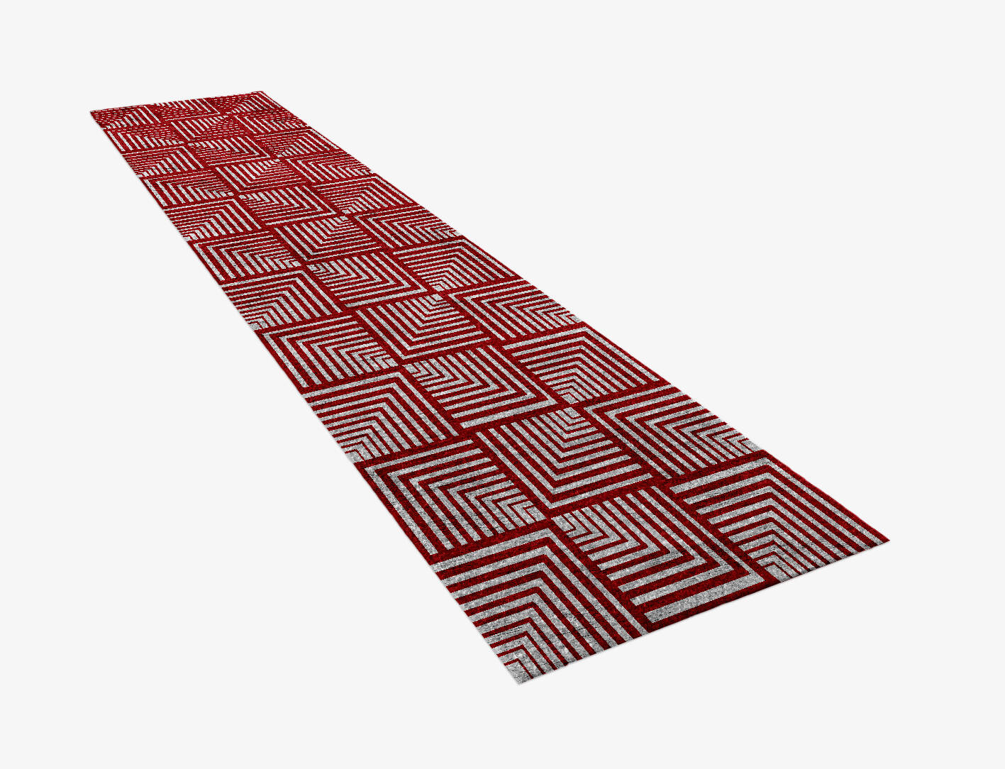 Twill Geometric Runner Hand Knotted Bamboo Silk Custom Rug by Rug Artisan