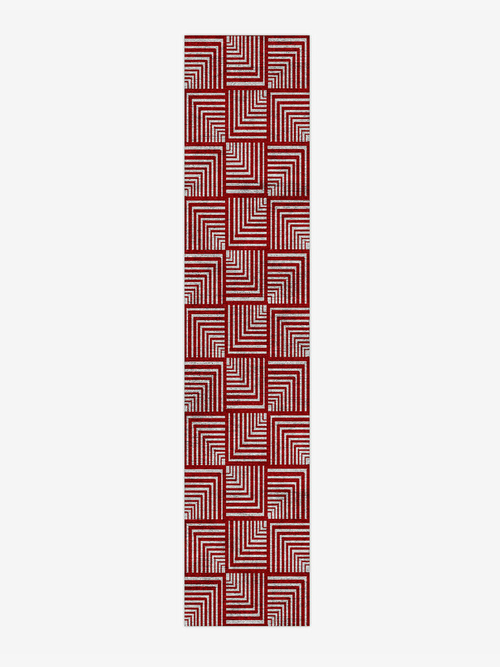 Twill Geometric Runner Hand Knotted Bamboo Silk Custom Rug by Rug Artisan