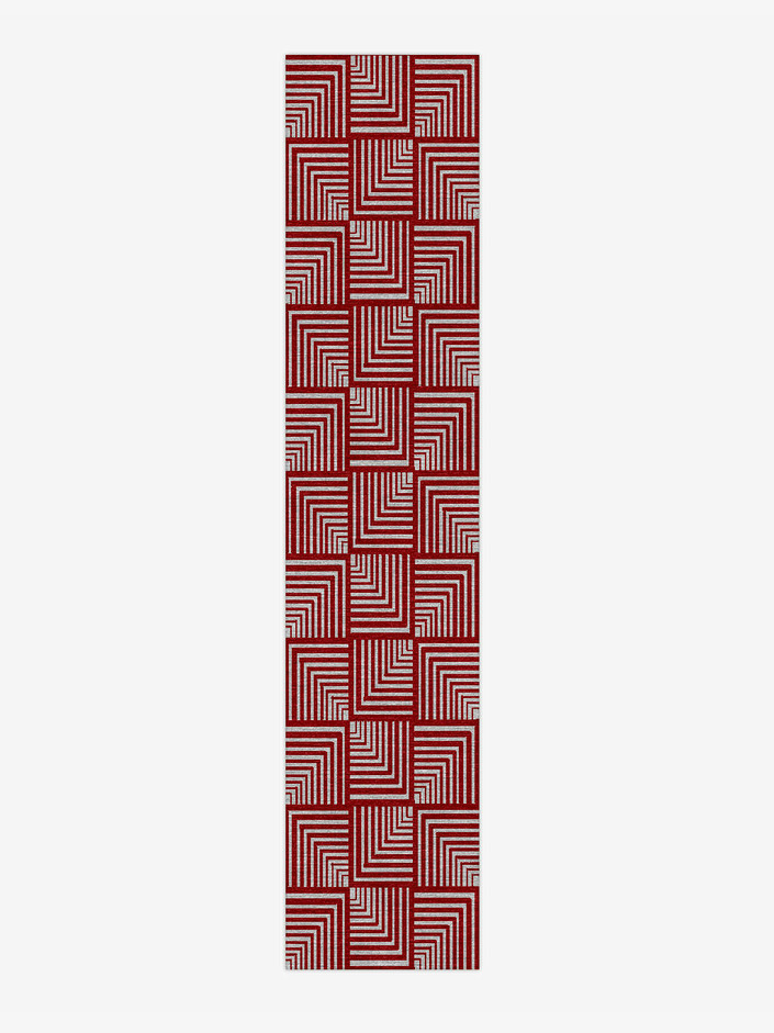 Twill Geometric Runner Hand Knotted Tibetan Wool Custom Rug by Rug Artisan