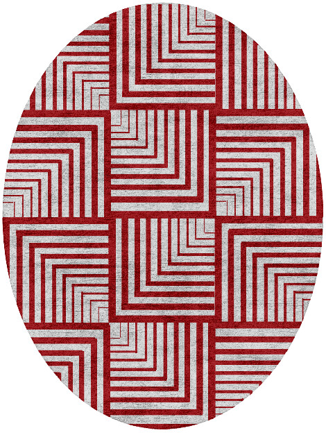 Twill Geometric Oval Hand Tufted Bamboo Silk Custom Rug by Rug Artisan