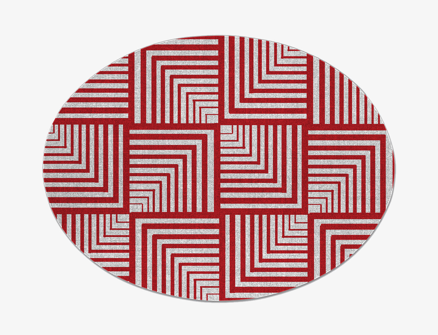 Twill Geometric Oval Outdoor Recycled Yarn Custom Rug by Rug Artisan