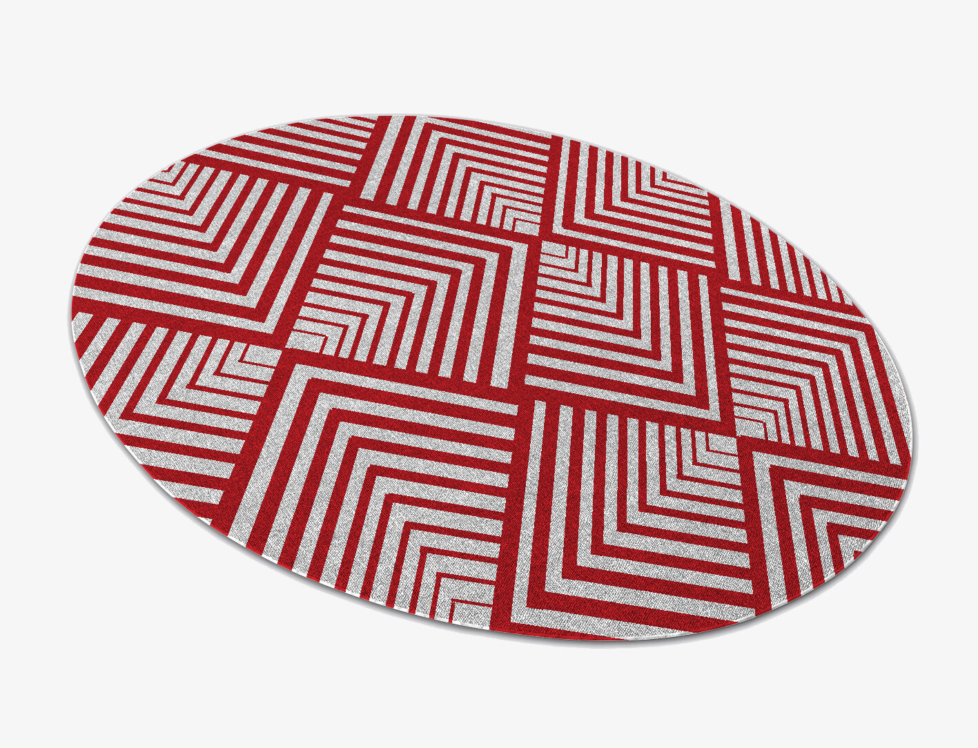 Twill Geometric Oval Outdoor Recycled Yarn Custom Rug by Rug Artisan