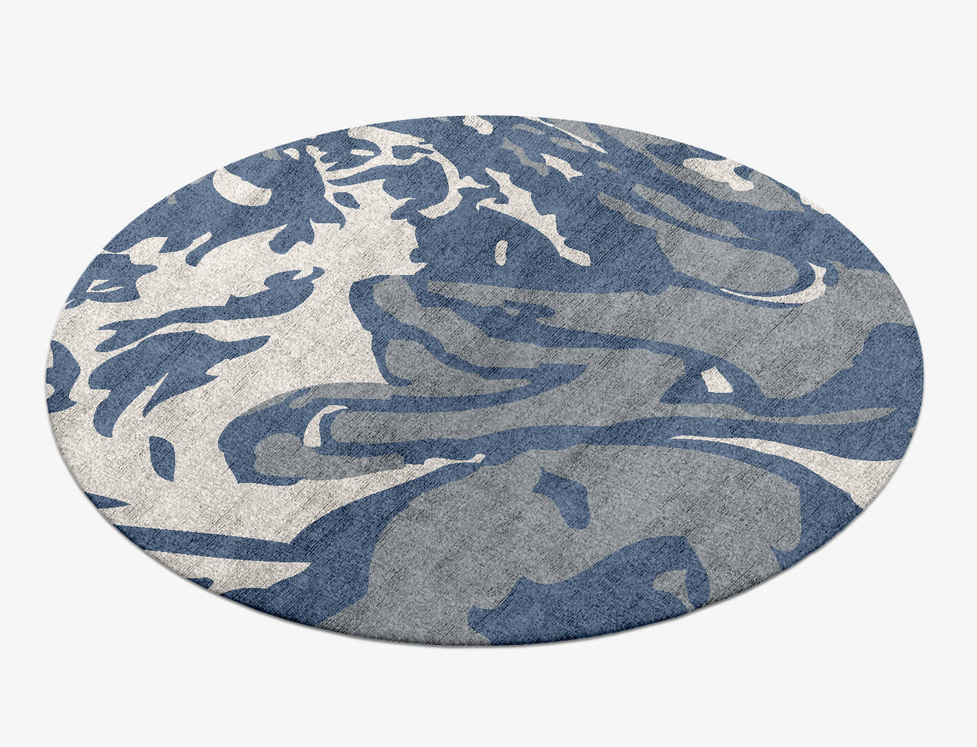 Typhoon Abstract Round Hand Knotted Bamboo Silk Custom Rug by Rug Artisan