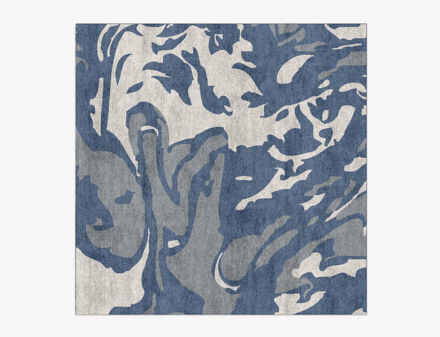 Typhoon Abstract Square Hand Knotted Bamboo Silk Custom Rug by Rug Artisan