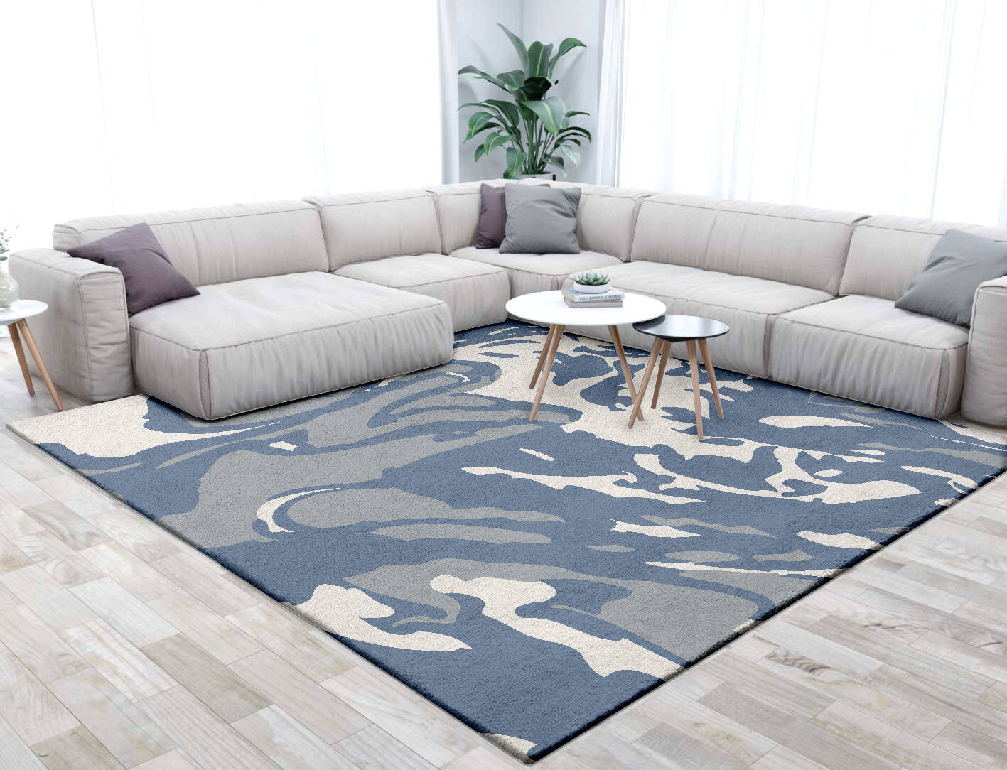 Typhoon Abstract Square Hand Tufted Pure Wool Custom Rug by Rug Artisan