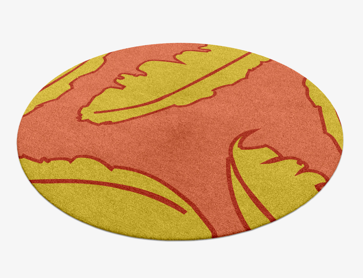 Ukiyo Floral Round Hand Knotted Tibetan Wool Custom Rug by Rug Artisan