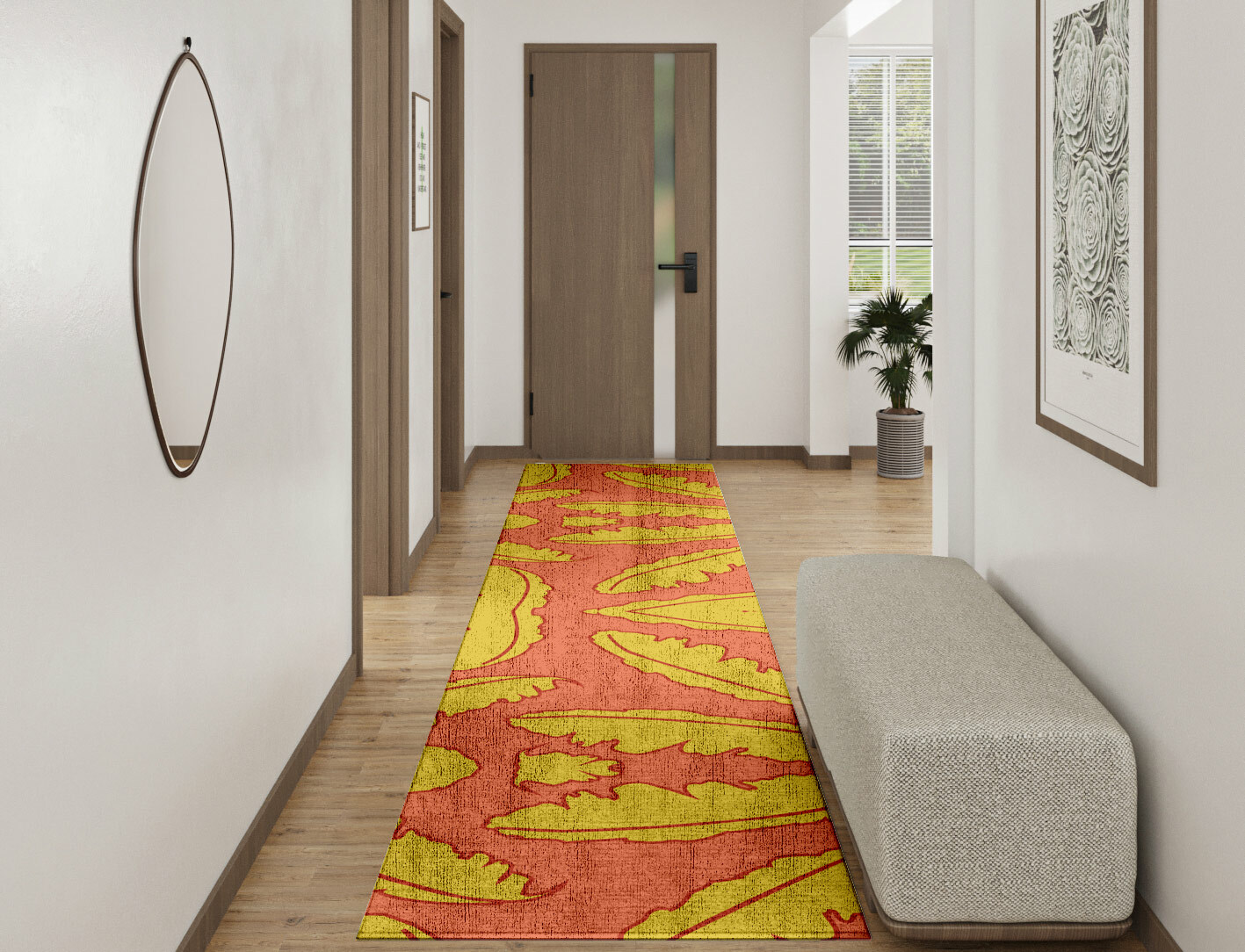 Ukiyo Floral Runner Hand Knotted Bamboo Silk Custom Rug by Rug Artisan