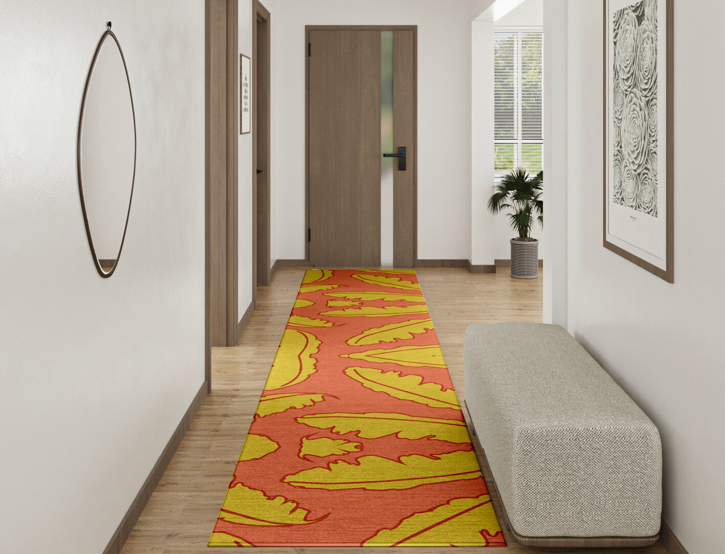 Ukiyo Floral Runner Hand Knotted Tibetan Wool Custom Rug by Rug Artisan