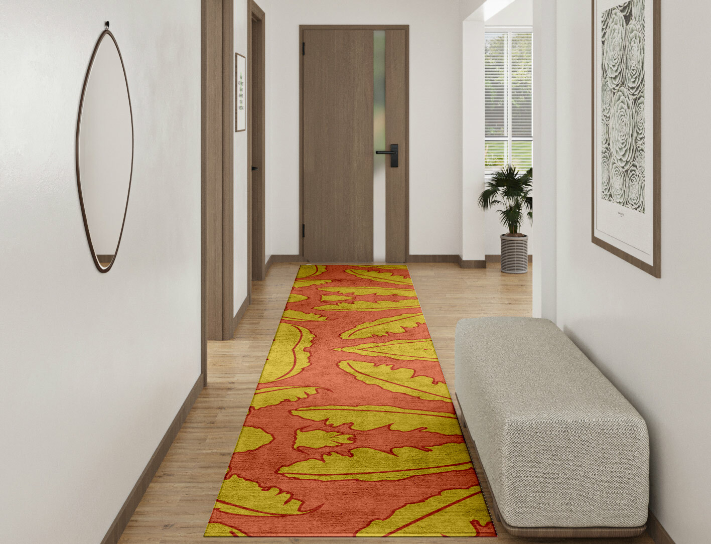 Ukiyo Floral Runner Hand Tufted Bamboo Silk Custom Rug by Rug Artisan