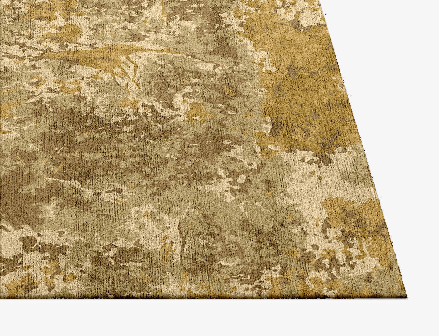 Underbrush Brush Strokes Square Hand Knotted Bamboo Silk Custom Rug by Rug Artisan